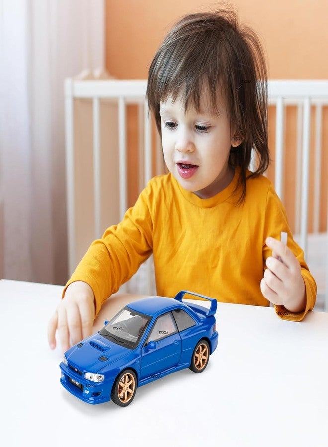 FEXXA سيارة FEXXA 1/32 متوافقة مع سيارة سوبارو إمبريزا WRX STI النموذجية، لعبة سيارة قابلة للتحصيل تعمل بالسحب للخلف مصنوعة من المعدن المصبوب مع أصوات وأضواء للأطفال والأولاد والبنات والكبار، هدية (أزرق) - Image 2